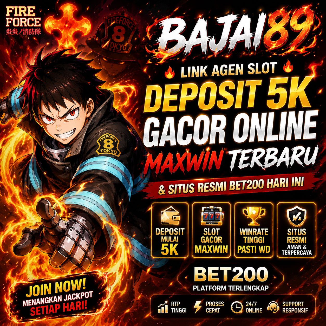 BAJAI89: Link Agen Slot Deposit 5k Gacor Online Maxwin Terbaru & Situs Resmi Bet200 Hari Ini